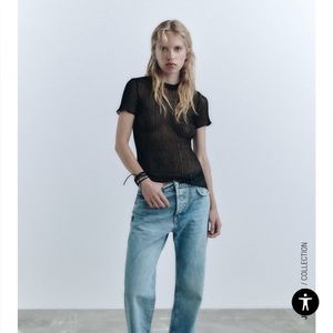 Zara ribbed long sleeve tee